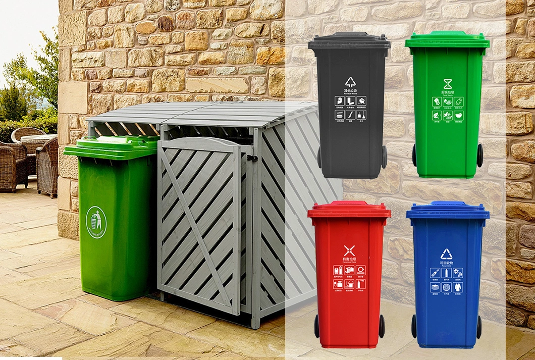 50L-240L Plastic Dust Bin Wheelie Trash Bin for Garbage Classification