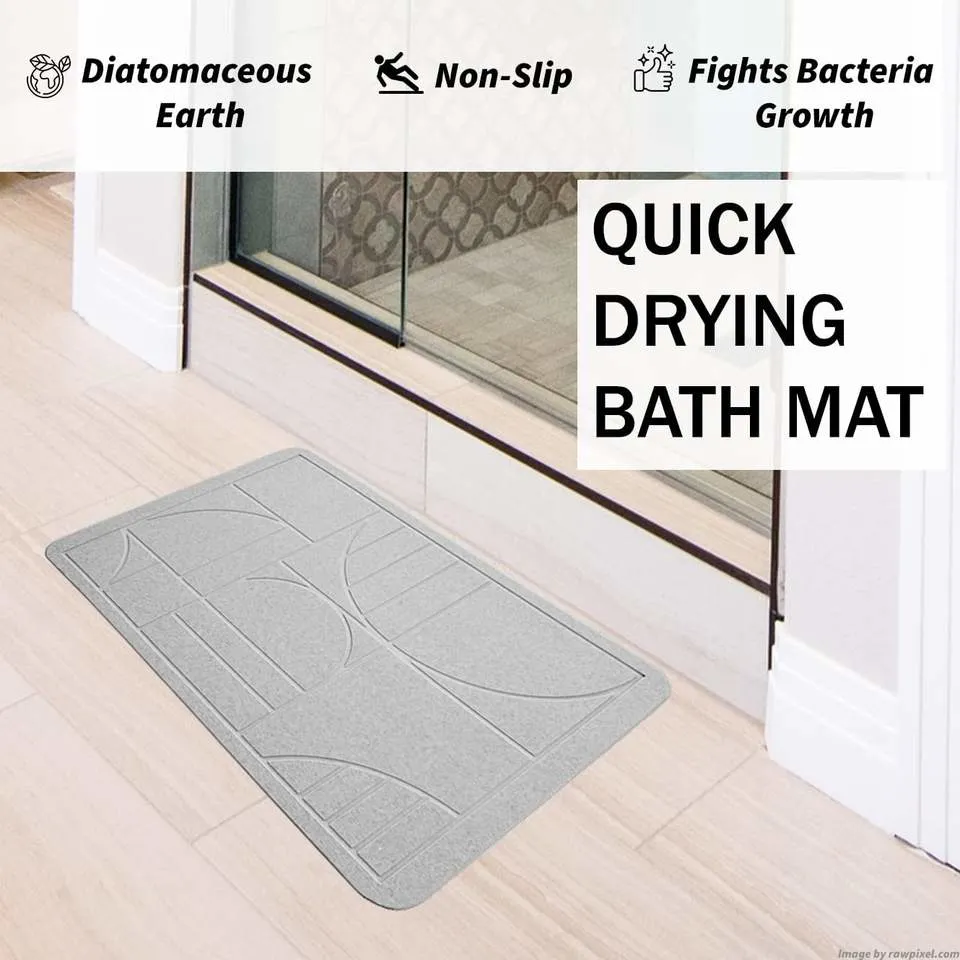 Diatomite Stone Bath Fast Water Drying Diatom Mud Foot Pad Bathroom Floor Mats Diomataceous Earth Bath Mat