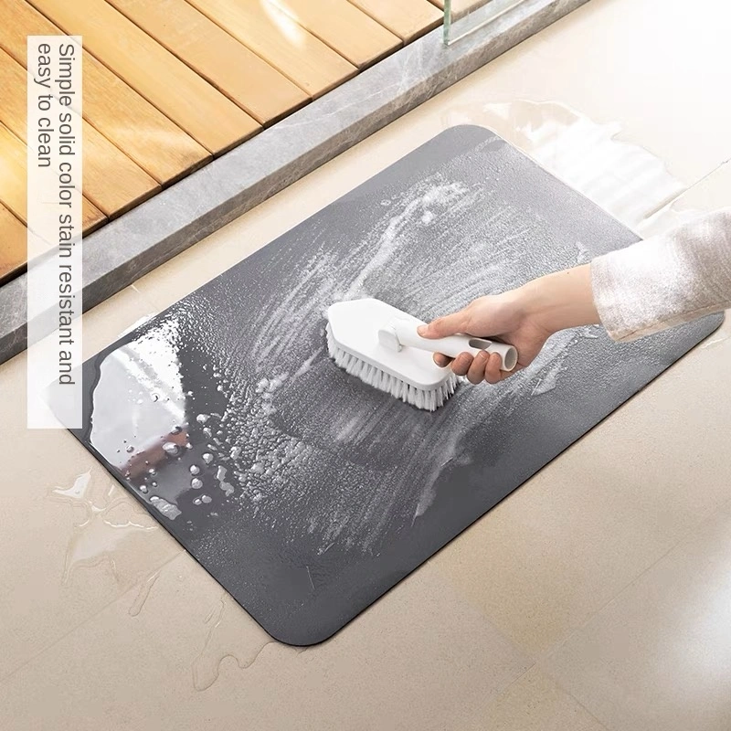 Innovative Rug Mat Super Absorbent Quick Dry Rubber Backed Dirt Resistant Bath Rugs Mats Non Slip Gray Bathroom Rug for Shower Sink Bathtub