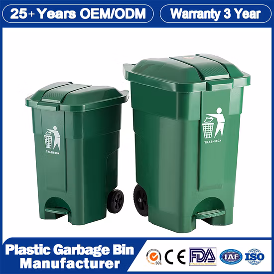 쓰레기통 도매 중국 240 리터 대형 큰 녹색 야외 거리 공원 폐기물 용기 재활용 HDPE 페달 플라스틱 쓰레기/휠리/폐기물/일반 대중을 위한 쓰레기통